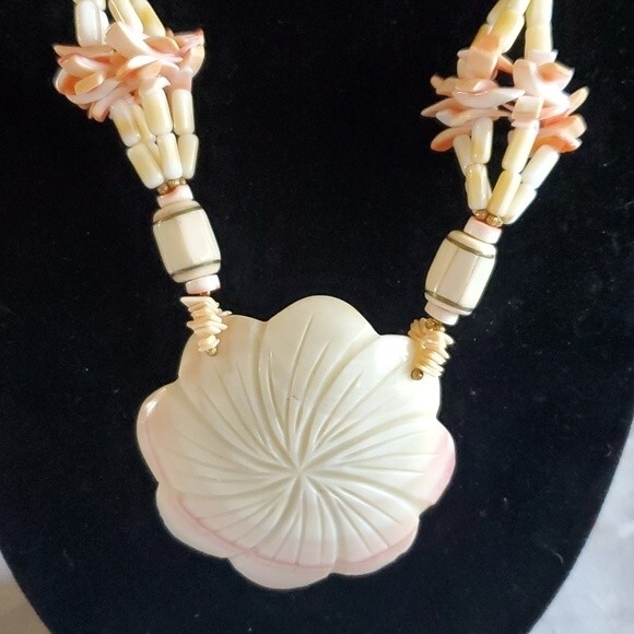 Radiant Mother of Pearl Shell Pendant Necklace - Distinctive Coastal Find - Picture 2 of 7